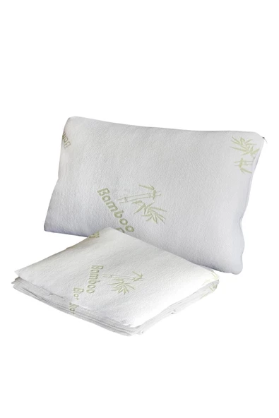 Pandogo Bambu Yastık Kılıfı Örme Kumaş Bambu Desen 50x70 Terletmeyen Minder Yastık Yüzü 1 Adet