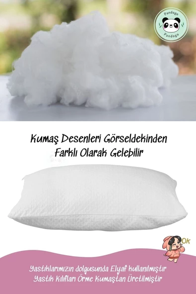 Pandogo Yastık Boncuk Elyaf Antibakteriyel Uyku Yastığı Pamuklu 800 Gr + Pamuklu Fermuarlı Kılıf 2 Adet - 5