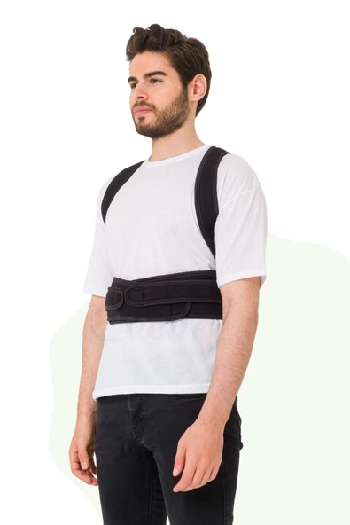 Evene Dik Duruş Korsesi Sırt Korsesi Manyetik Bel Korsesi Balenli Korse Medikal Korse Siyah Korse Model 2 - 4