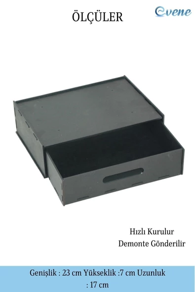 Evene Gizli Çekmece Organizer Masa Altı Saklama Kabı Siyah Renk Model 1 - Resim 2