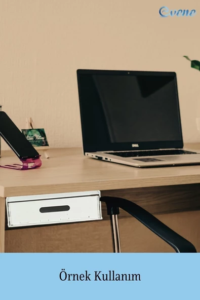 Evene Gizli Çekmece Organizer Masa Altı Saklama Kabı Beyaz Renk Model 1 - 3