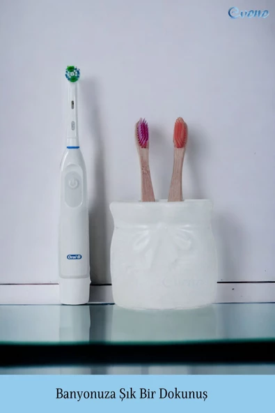 Evene Diş Fırçalığı Diş Fırçalık Diş Fırçası Standı Diş Fırçası Tutucu Beyaz Model 8 - Resim 5