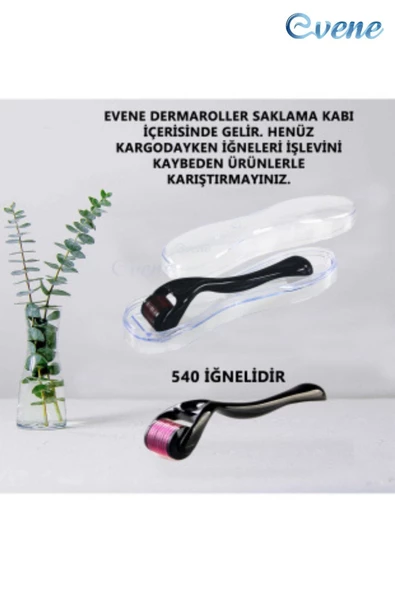 Evene Dermaroller Saç Çıkarma Tarağı İğneli Tarak 0,50 mm + Jade Roller Yüz Masaj Aleti Yeşim Taşı Seti - 4