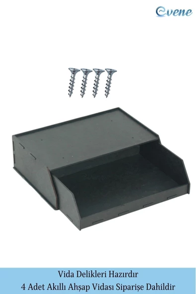 Evene Gizli Çekmece Organizer Masa Altı Saklama Kabı Siyah Renk Model 3 - Resim 8