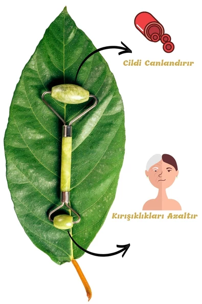 Evene Dermaroller Saç Çıkarma Tarağı İğneli Tarak 0,50 mm + Jade Roller Yüz Masaj Aleti Yeşim Taşı Seti - 7