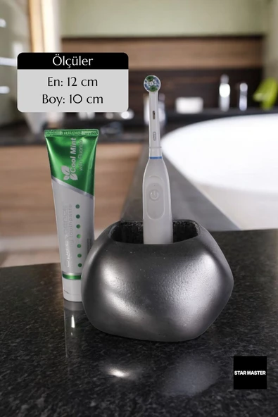 Star Master Diş Fırçası Kabı Diş Fırçalığı Fırçalık Gümüş Eskitme Renk Model 22 - Resim 2