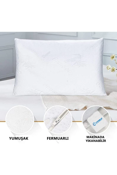 Evene İç Yastık Kılıfı Fermuarlı 10 Adet Terletmeyen Serin Tutan Hava Alan Minder Kılıfı - 7