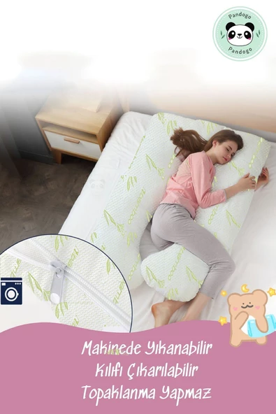 Pandogo Hamile Yastığı Bambu Ortopedik Bel Destek Yastık - 4
