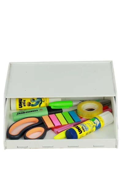 Evene Gizli Çekmece Organizer Masa Altı Saklama Kabı Beyaz Renk Model 3 ürün görseli