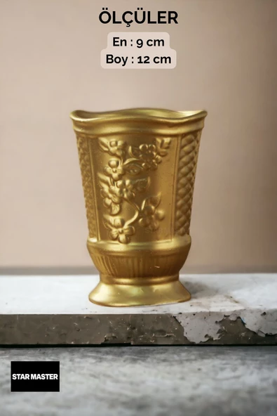 Star Master Diş Fırçası Kabı Diş Fırçalığı Fırçalık Altın Renk Model 9 - Resim 3