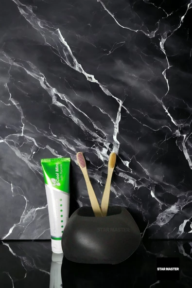 Star Master Diş Fırçası Kabı Diş Fırçalığı Fırçalık Siyah Renk Model 22 - Resim 2