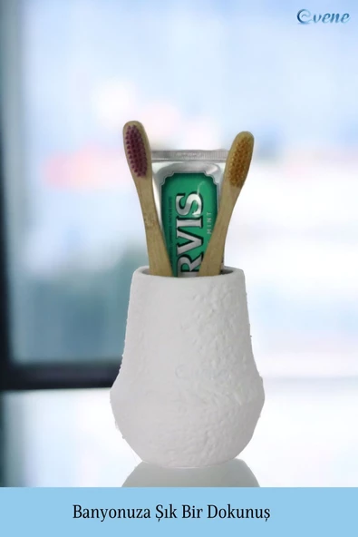 Evene Diş Fırçalığı Diş Fırçalık Diş Fırçası Standı Diş Fırçası Tutucu Beyaz Model 15 - 5