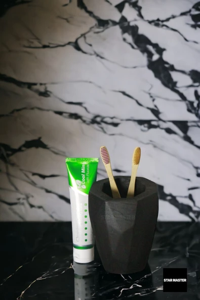 Star Master Diş Fırçası Kabı Diş Fırçalığı Fırçalık Siyah Renk Model 19 - Resim 2