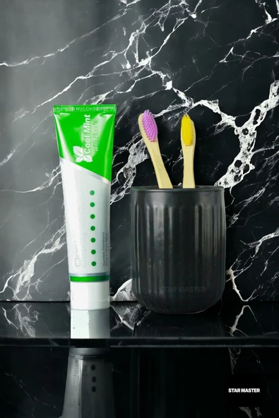 Star Master Diş Fırçası Kabı Diş Fırçalığı Fırçalık Siyah Renk Model 11 - Resim 2
