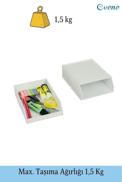 Evene Gizli Çekmece Organizer Masa Altı Saklama Kabı Beyaz Renk Model 6 - 7