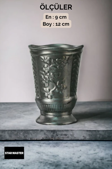 Star Master Diş Fırçası Kabı Diş Fırçalığı Fırçalık Gümüş Eskitme Renk Model 9 - Resim 3