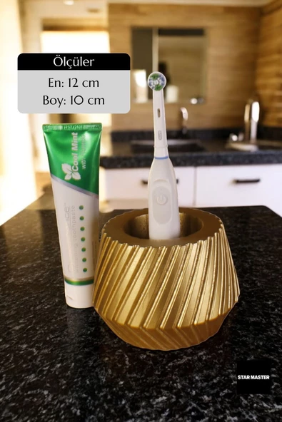 Star Master Diş Fırçası Kabı Diş Fırçalığı Fırçalık Altın Renk Model 21 - 2