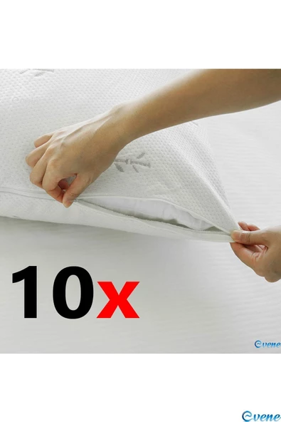 Evene İç Yastık Kılıfı Fermuarlı 10 Adet Terletmeyen Serin Tutan Hava Alan Minder Kılıfı