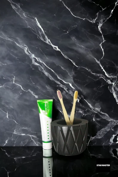 Star Master Diş Fırçası Kabı Diş Fırçalığı Fırçalık Siyah Renk Model 18 - Resim 2