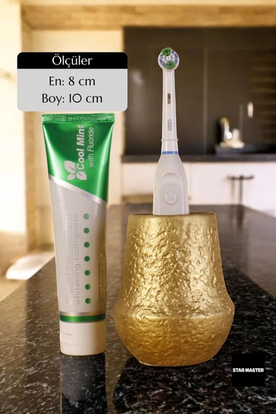Star Master Diş Fırçası Kabı Diş Fırçalığı Fırçalık Altın Renk Model 15 - 2