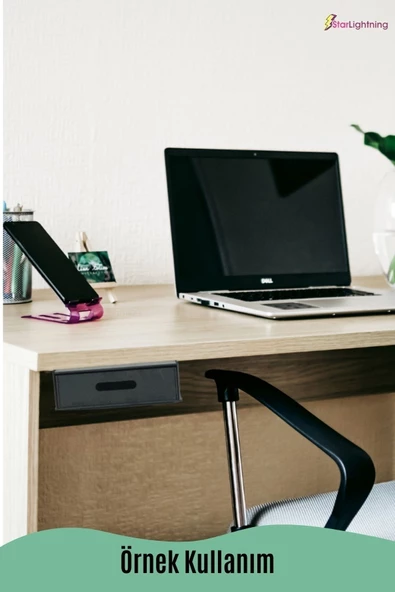 StarLightning Gizli Çekmece Organizer Masa Altı Saklama Kabı Siyah Renk Model 1 - Resim 8