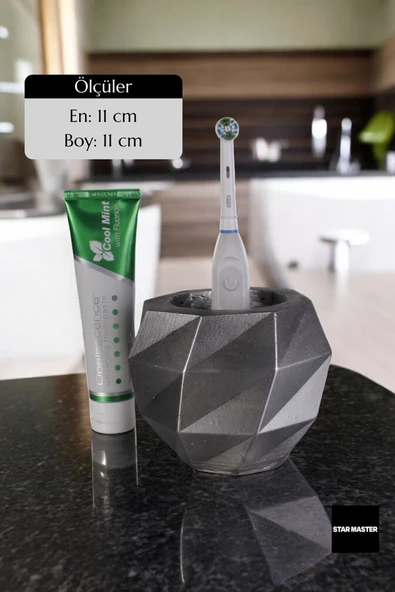Star Master Diş Fırçası Kabı Diş Fırçalığı Fırçalık Gümüş Eskitme Renk Model 20 - 2