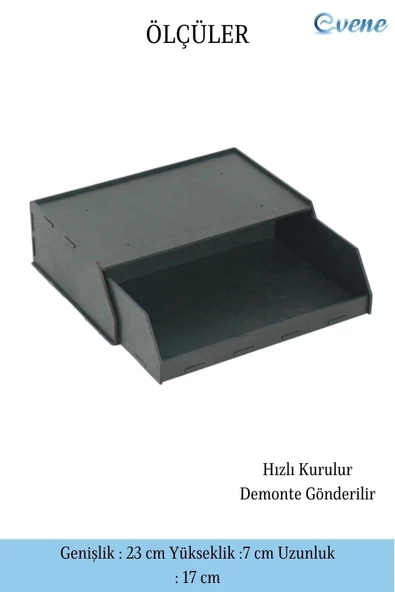 Evene Gizli Çekmece Organizer Masa Altı Saklama Kabı Siyah Renk Model 3 - Resim 2