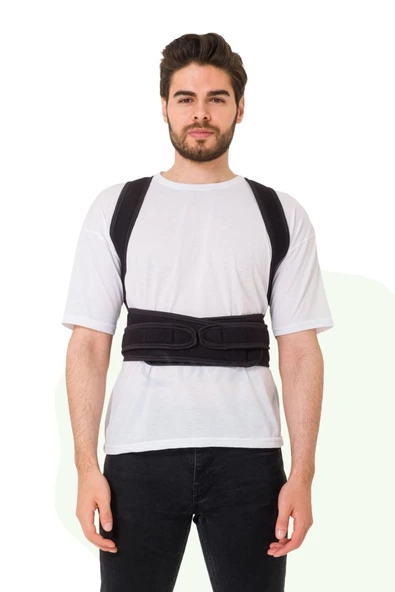 Evene Dik Duruş Korsesi Sırt Korsesi Manyetik Bel Korsesi Balenli Korse Medikal Korse Siyah Korse Model 2 - 5