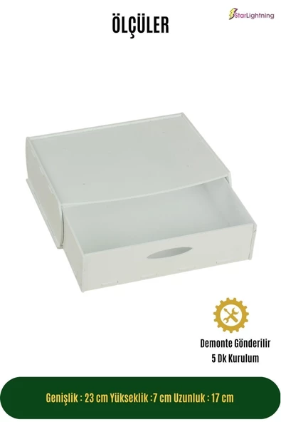 StarLightning Gizli Çekmece Organizer Masa Altı Saklama Kabı Beyaz Renk Model 2 - Resim 2