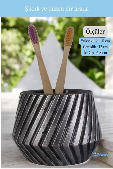 Evene Diş Fırçalığı Diş Fırçalık Diş Fırçası Standı Diş Fırçası Tutucu Gümüş Eskitme Renk Model 21 - Resim 2