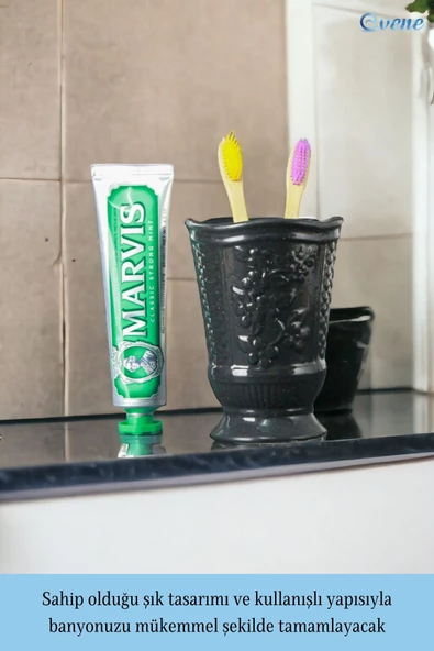 Evene Diş Fırçalığı Diş Fırçalık Diş Fırçası Standı Diş Fırçası Tutucu Siyah Model 9 - Resim 3