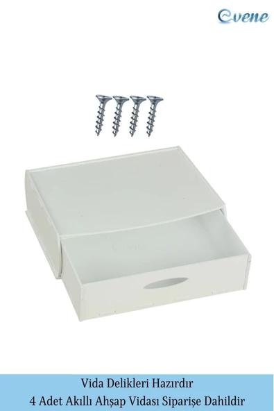 Evene Gizli Çekmece Organizer Masa Altı Saklama Kabı Beyaz Renk Model 2 - Resim 8