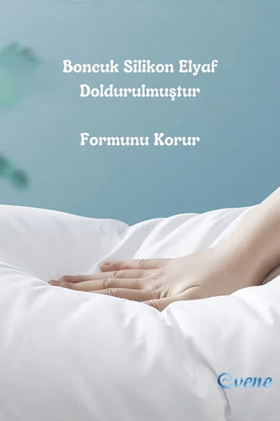 Evene Yastık Boncuk Elyaf Antibakteriyel Uyku Yastığı Pamuklu 800 Gr + Pamuklu Fermuarlı Kılıf 2 Adet - 4