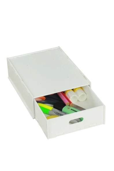 StarLightning Gizli Çekmece Organizer Masa Altı Saklama Kabı Beyaz Renk Model 4 ürün görseli 1