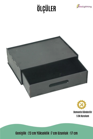 StarLightning Gizli Çekmece Organizer Masa Altı Saklama Kabı Siyah Renk Model 1 - Resim 2