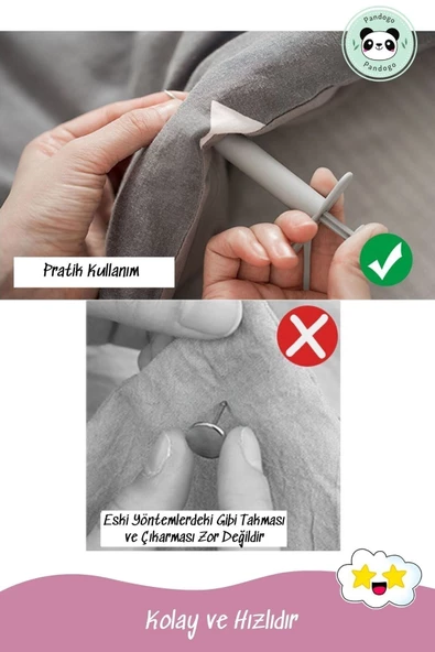 Pandogo Nevresim Yorgan Yastık Tokası Kılçık Makinesi Yorgan Tutucu Kırlent Düğmesi - 3