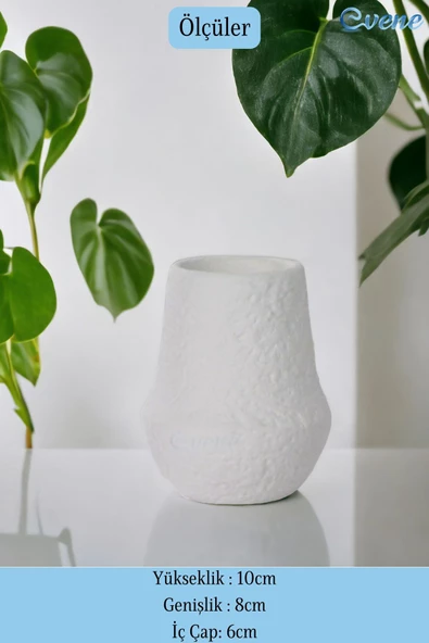 Evene Tezgah Üstü Kaşıklık Dekoratif Dik Kaşıklık Silindir Kaşıklık Beyaz Renk Model 15 - Resim 2