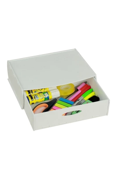 StarLightning Gizli Çekmece Organizer Masa Altı Saklama Kabı Beyaz Renk Model 2 ürün görseli 1