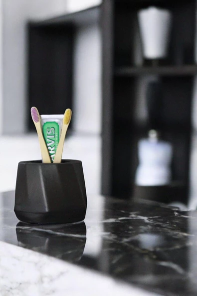 Evene Diş Fırçalığı Diş Fırçalık Diş Fırçası Standı Diş Fırçası Tutucu Siyah Model 17 ürün görseli 1