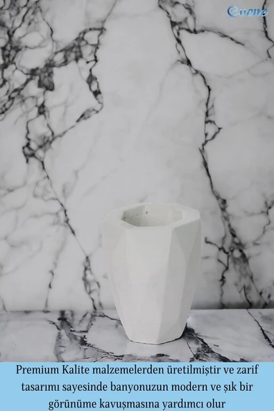 Evene Diş Fırçalığı Diş Fırçalık Diş Fırçası Standı Diş Fırçası Tutucu Beyaz Model 19 - 4