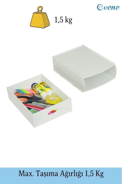 Evene Gizli Çekmece Organizer Masa Altı Saklama Kabı Beyaz Renk Model 5 - Resim 7