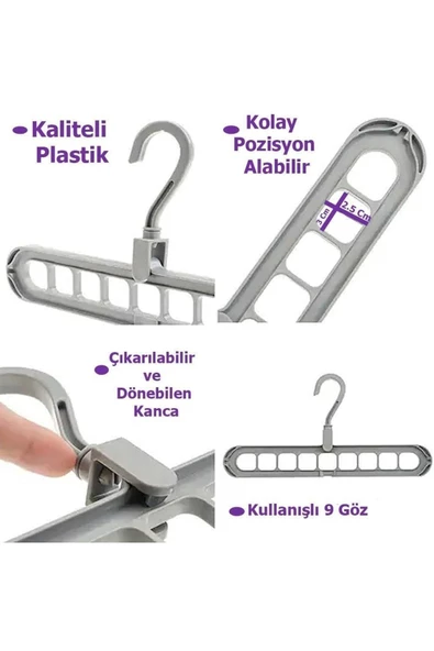 Evene Dolap Düzenleyici Askılık Pantolon Askısı Dolap Içi Düzenleyici Askı - 3
