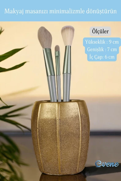Evene Makyaj Organizeri Makyaj Fırçalığı Makyaj Organizer Düzenleyici Altın Eskitme Renk Model 13 - Resim 2