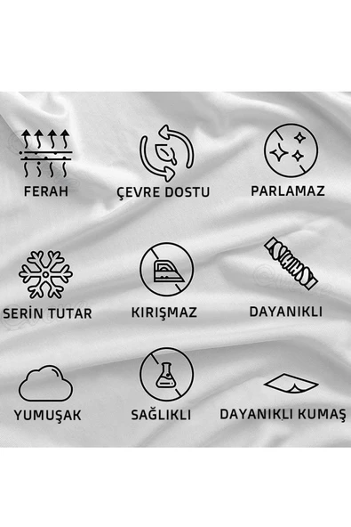 Evene Iç Yastık Kılıfı Fermuarlı 2 Adet Terletmeyen Serin Tutan Hava Alan Minder Kılıfı - 8