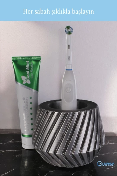 Evene Diş Fırçalığı Diş Fırçalık Diş Fırçası Standı Diş Fırçası Tutucu Gümüş Eskitme Renk Model 21 - Resim 4