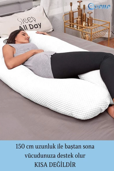 Evene Hamile Yastığı Destekli Soğuk Tutan Klima Özellikli Uyku Emzirme Gebelik Minderi Hamile Yatak 2,5 Kg - 7