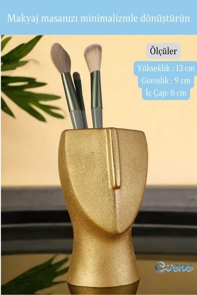 Evene Makyaj Organizeri Makyaj Fırçalığı Makyaj Organizer Düzenleyici Altın Renk Model 23 - 2