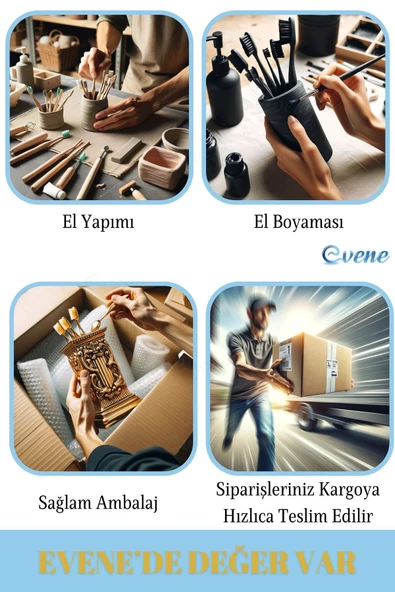 Evene Diş Fırçalığı Diş Fırçalık Diş Fırçası Standı Diş Fırçası Tutucu Siyah Model 8 - 6