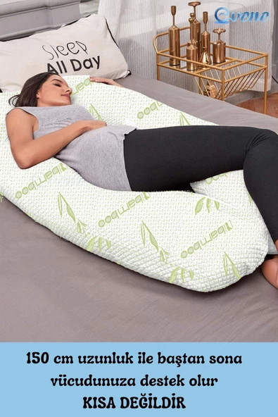 Evene Hamile Yastığı Destekli Bambu Uyku Emzirme Minderi Gebelik Minder Ve Hamilelik Yatak 2,5 Kg - 6