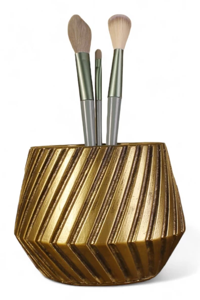 Evene Makyaj Organizeri Makyaj Fırçalığı Makyaj Organizer Düzenleyici Altın Eskitme Renk Model 21 ürün görseli 1